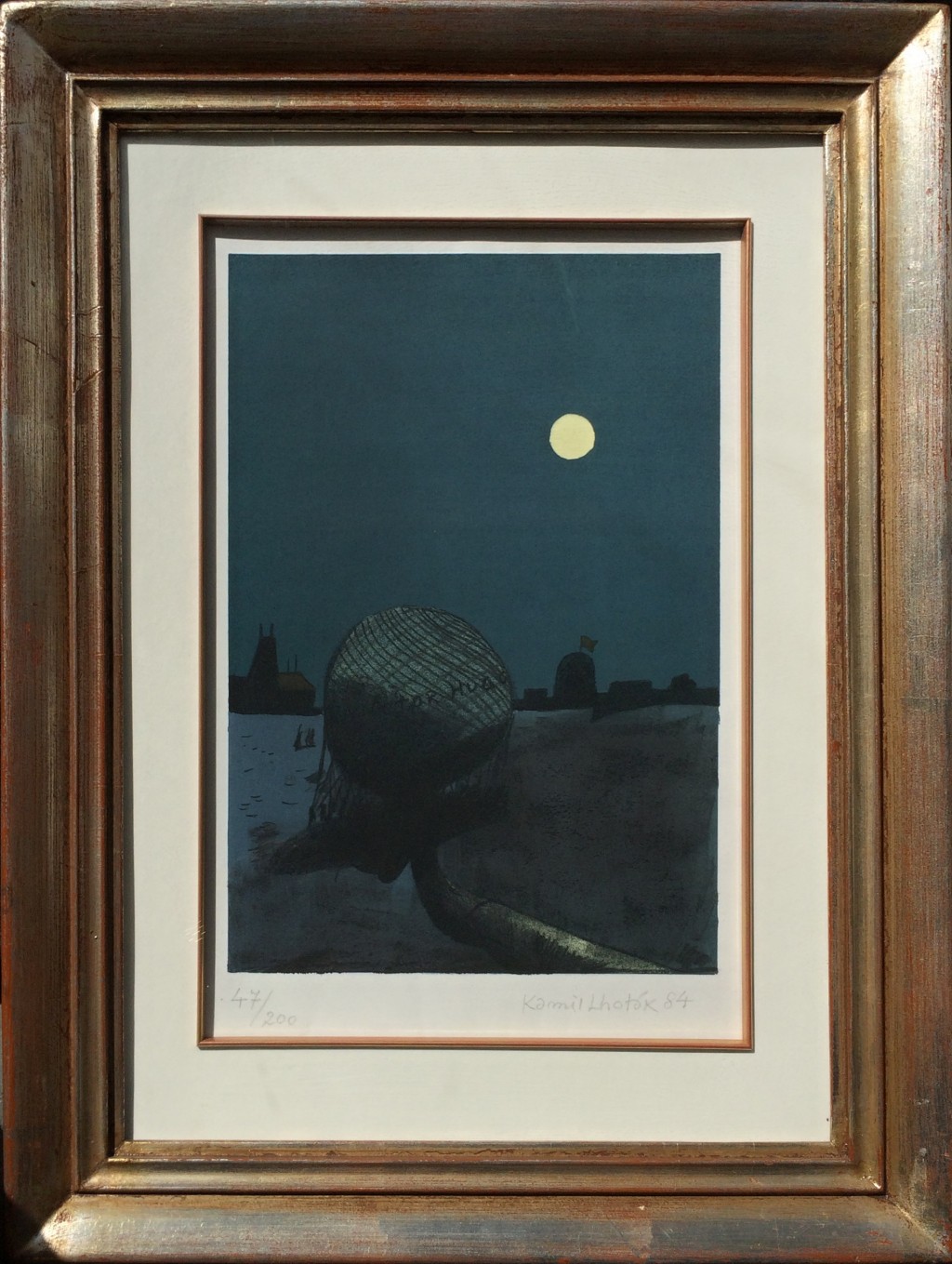 Lhoták Kamil (1912 - 1990) : Noční start balónu Victor Hugo