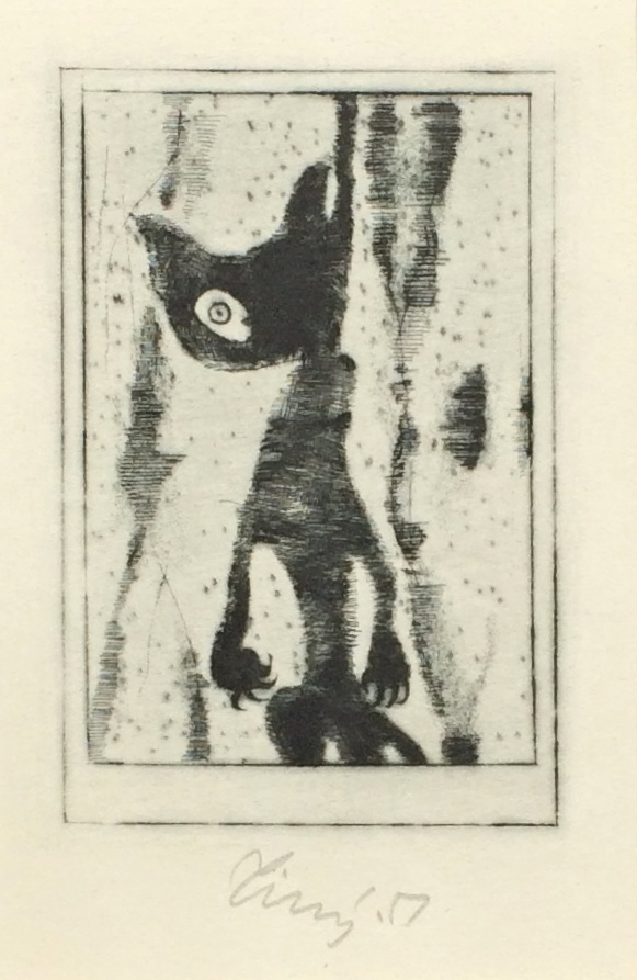Tichý František (1896 - 1961) : Ilustr. k povídce E. A. Poea, Černá kočka