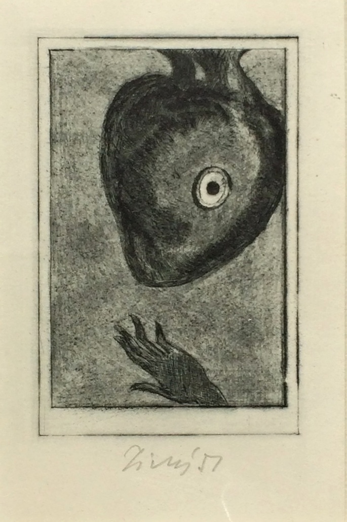 Tichý František (1896 - 1961) : Ilustr. k povídce E.A. Poea, Zrádné srdce