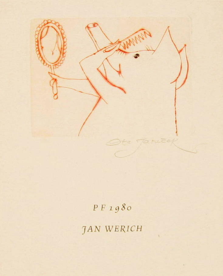 Janeček Ota (1919 - 1996) : P.F. 1980 Jan Werich
