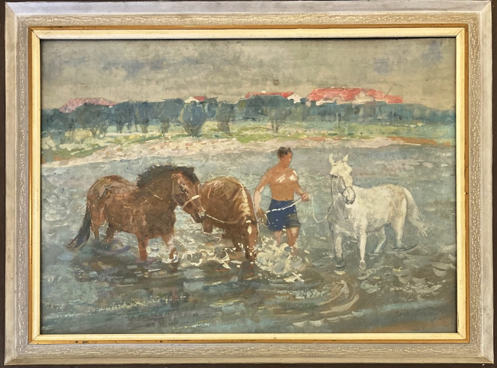 Černý Bedřich (1889 - ?) : Plavení koní