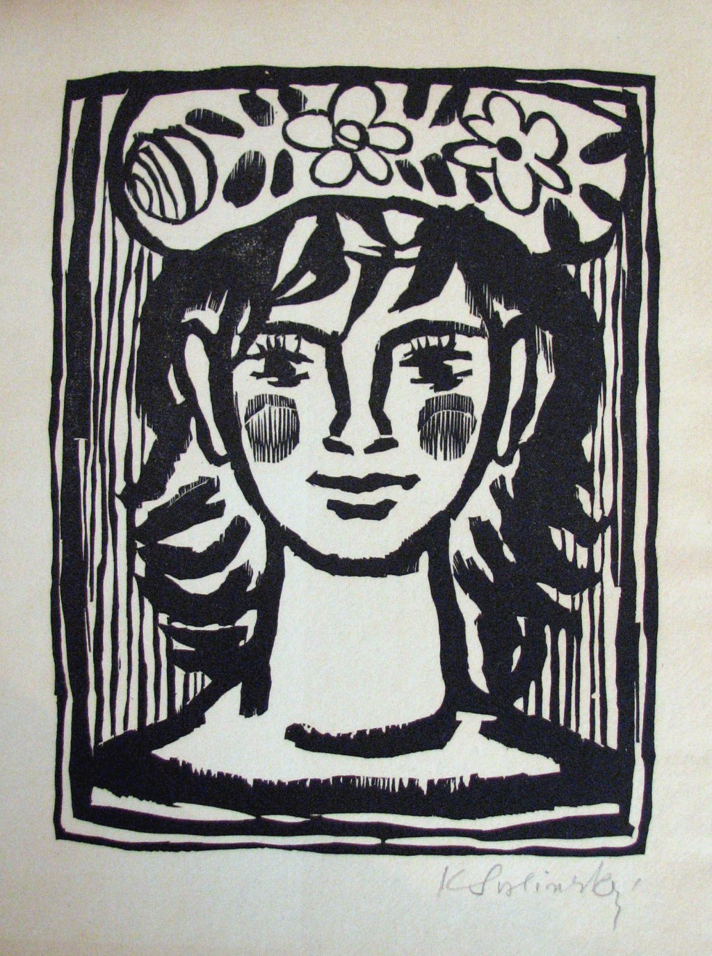 Svolinský Karel (1896 - 1986) : Dívčí hlava s věnečkem