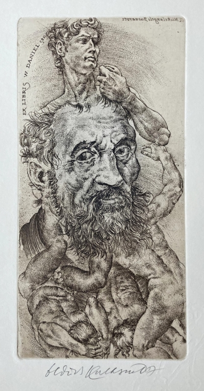 Kulhánek Oldřich (1940 - 2013) : Ex Libris W. Daniel (Michelangelo Buonaruoti)