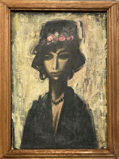 Jelínek Oldřich (1930) : Portrét dívky v klobouku
