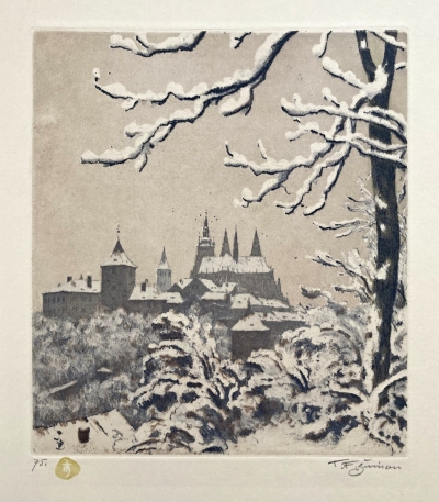 Tavík Šimon František (1877 - 1942) : Hradčany v zimě
