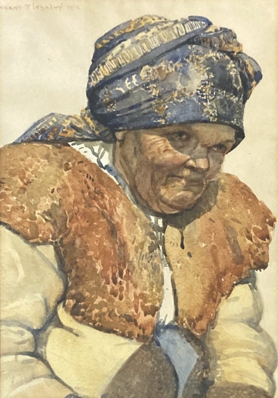 Plesnivý Vincent (1879 - 1944) : Stará žena v kožichu