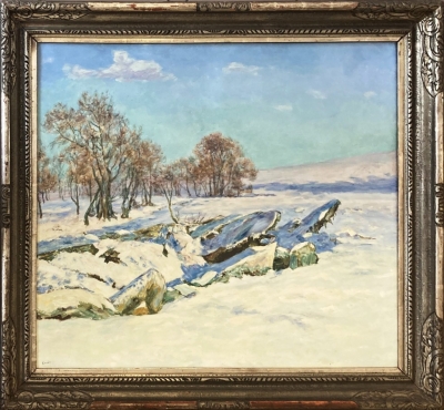 Kaván František (1866 - 1941) : Zimní krajina - kry na Chrudimce