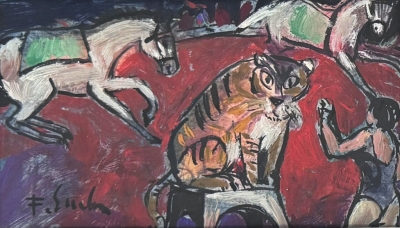 Emler František (1912 - 1992) : Vystoupení s tygrem